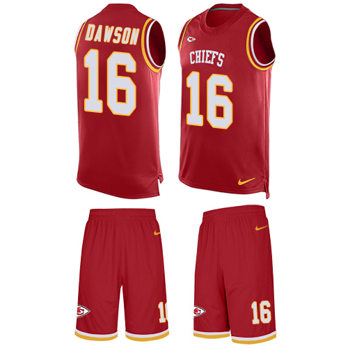 Men's Limited Len Dawson Nike Jersey Red - #16 Tank Top Suit NFL Kansas City Chiefs